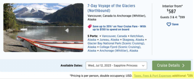 Princess Cruises Port Fees